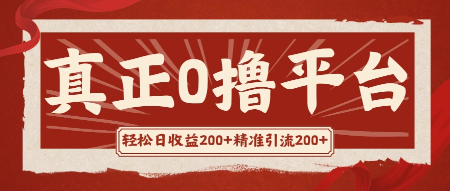 真正的0撸项目，每天轻松收入500+，有钱有产品，还有管道收益 第1张