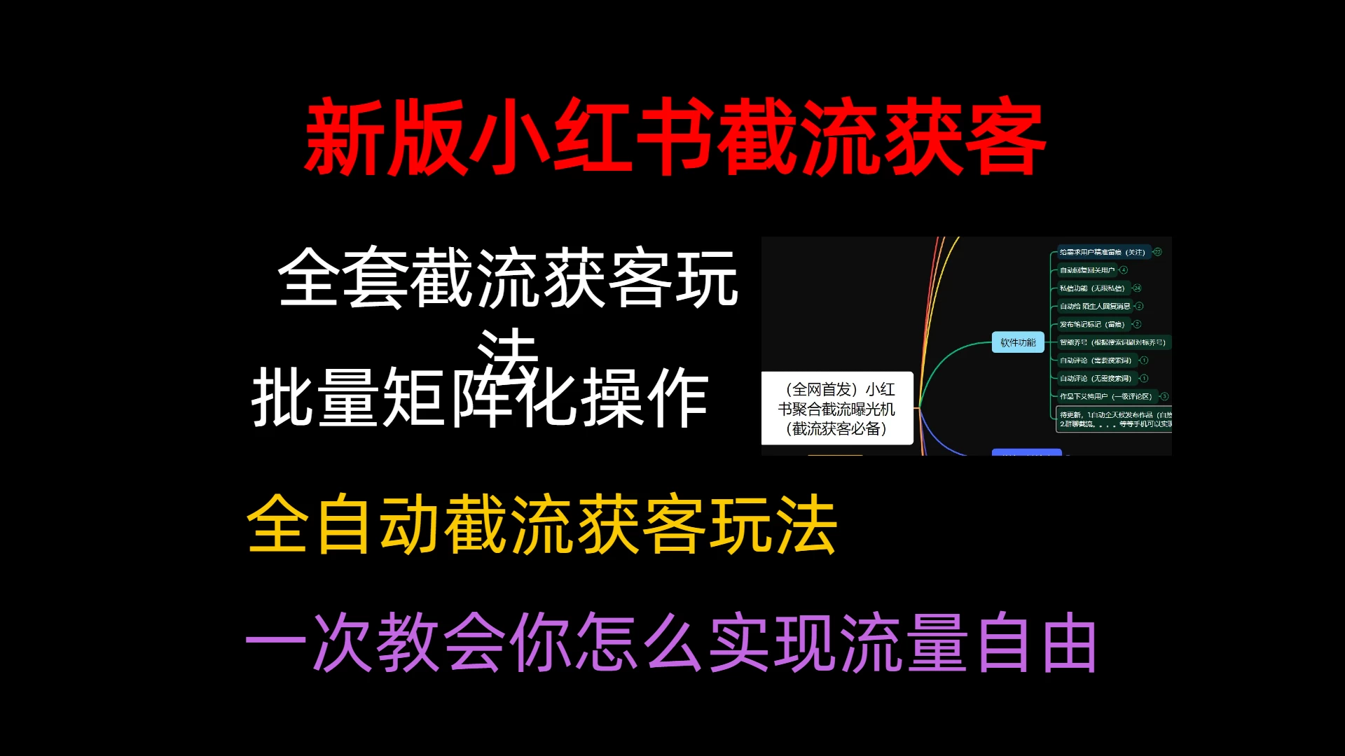 小红薯聚合截流曝光炮机，全套截流获客玩法，自热/截流神器